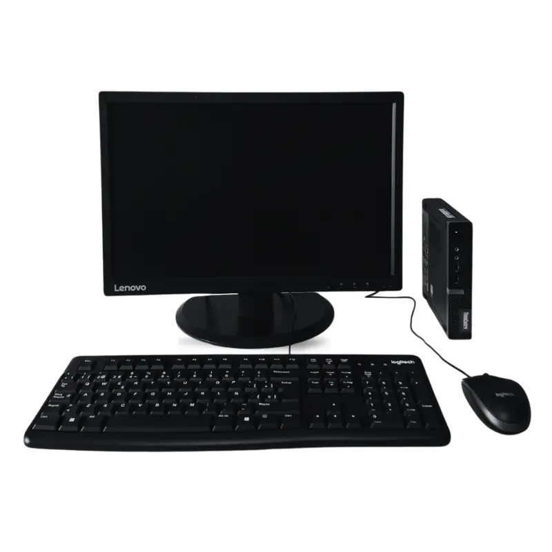 Lenovo ThinkCentre (Usadas) M710q Tiny Core i5 de 6ta generación  8GB RAM DDR4 SODIMM 500GB HDD Disco duro, Monitor 19.5", Teclado y Mouse Logitech.