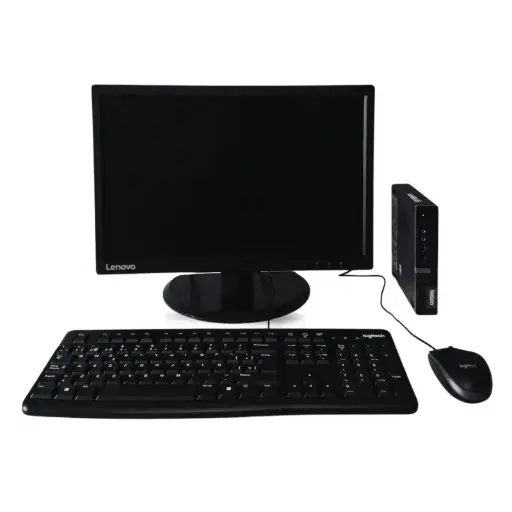 [m710q] Lenovo ThinkCentre (Usadas) M710q Tiny Core i5 de 6ta generación  8GB RAM DDR4 SODIMM 500GB HDD Disco duro, Monitor 19.5", Teclado y Mouse Logitech.